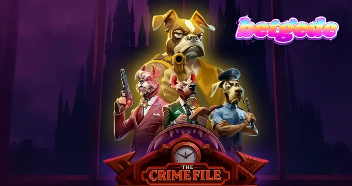 Tampilan visual slot The Crime File dengan tema detektif noir